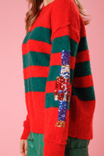 Load image into Gallery viewer, Sequin Nutcracker Striped Sweater
