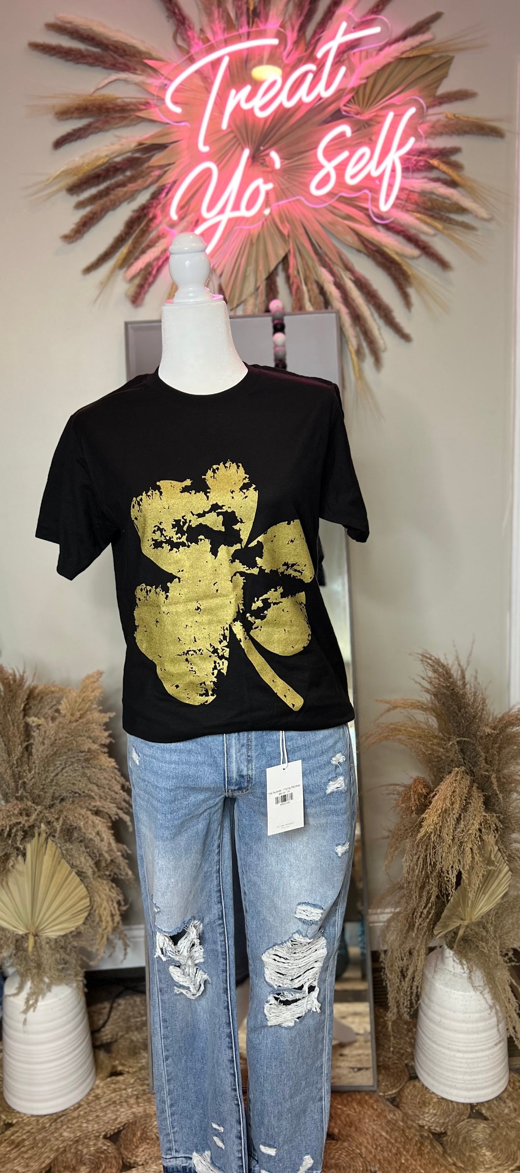 Gold Shamrock Graphic Tee