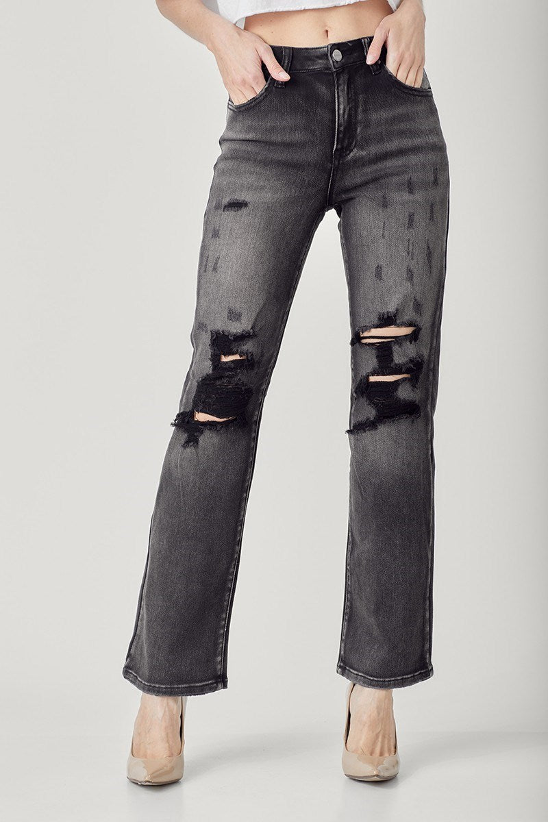 The Caitlin - High Rise Straight -Risen Jeans